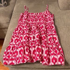 LOFT Pink and White Patterned Mini Dress
